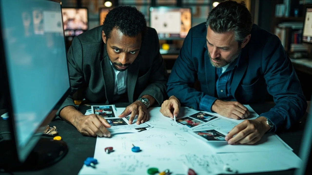 Editors working on fantasy selection in a newsroom