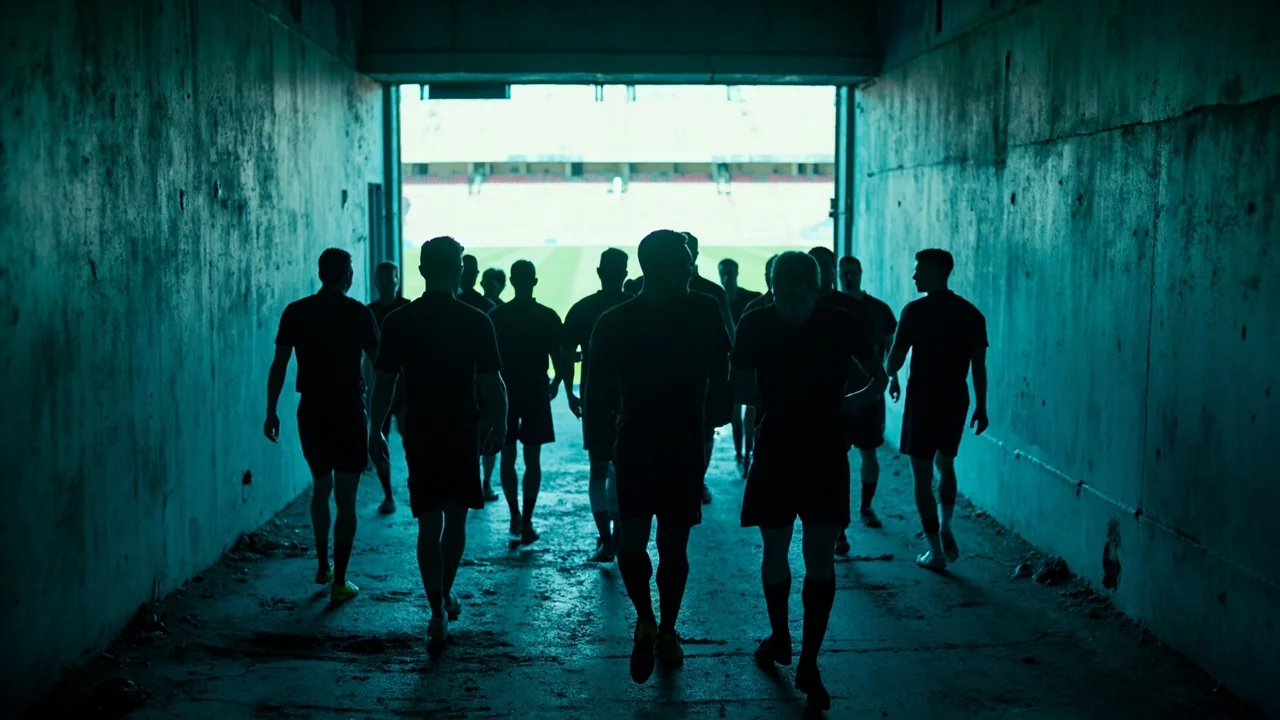 Team walking out through the tunnel